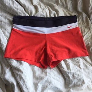 S O L D red white and grey nike shorts size 6